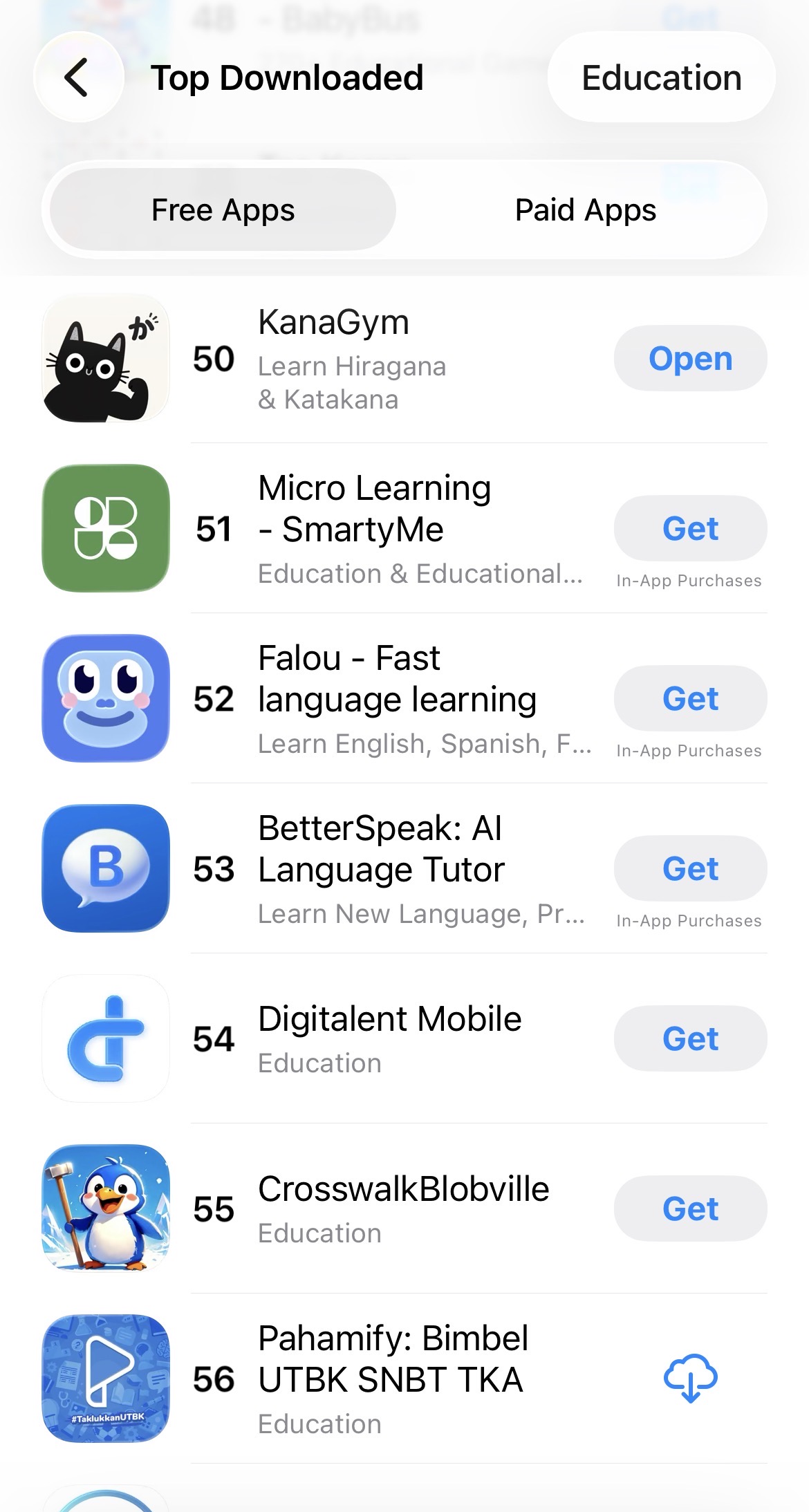top 50 downloaded app